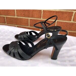 Roger Vivier Women vintage hight heel navy blue leather shoes US 8.5 M